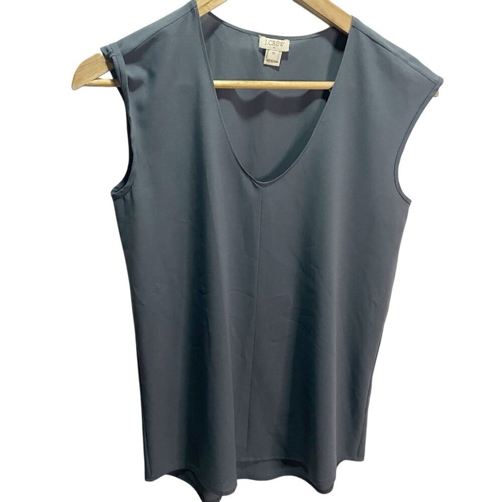 J.Crew Gray‎ Sleeveless Blouse 00 Flowy Sheer Career